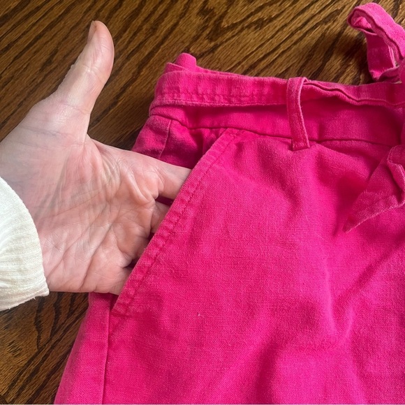 J.CREW Women’s Pink Bow Tie Front Shorts Linen Blend | Summer Short | Size 10 - Picture 4 of 5